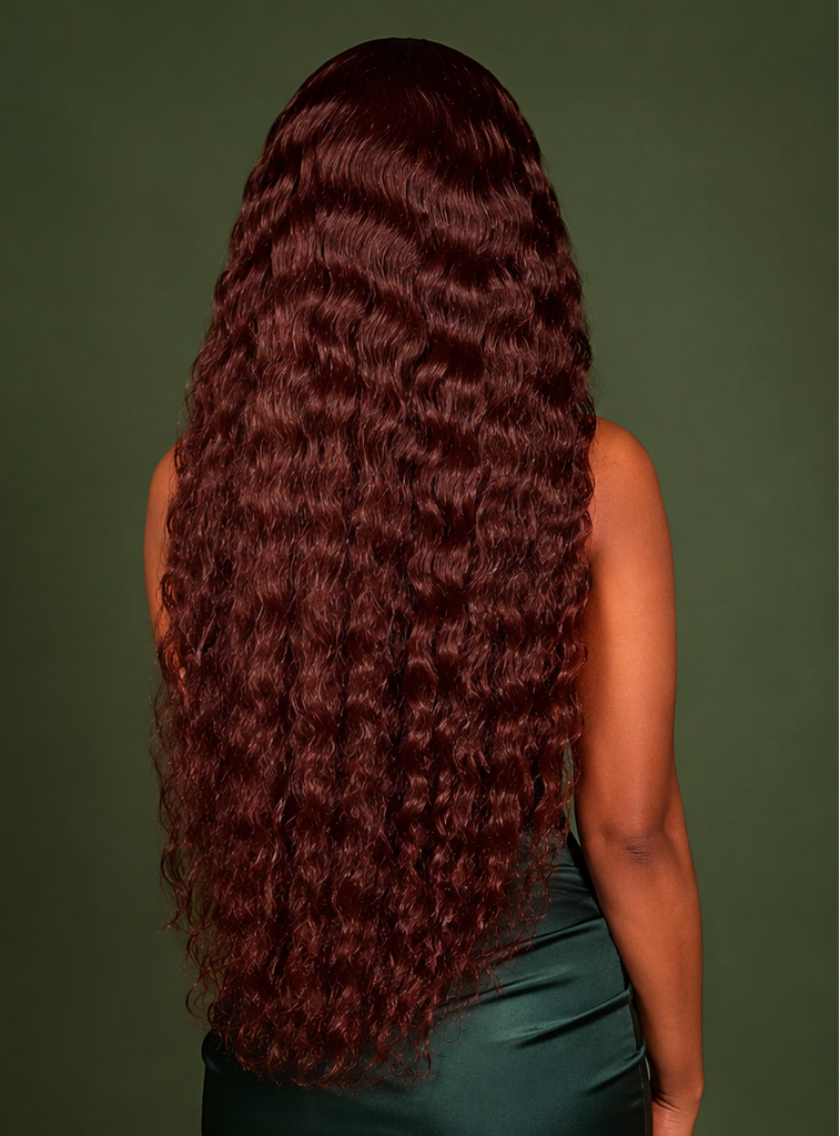 Reddish Brown - Water Wave HD Lace 100% Cheveux Naturels