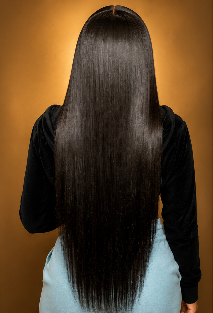 Black Adams - Full Headgear Long Lace brune 100% Cheveux Naturels