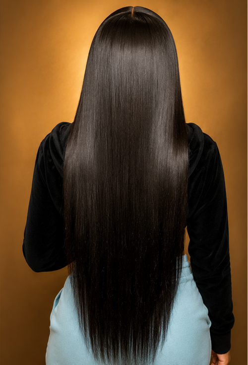 Black Adams - Full Headgear Long Lace brune 100% Cheveux Naturels