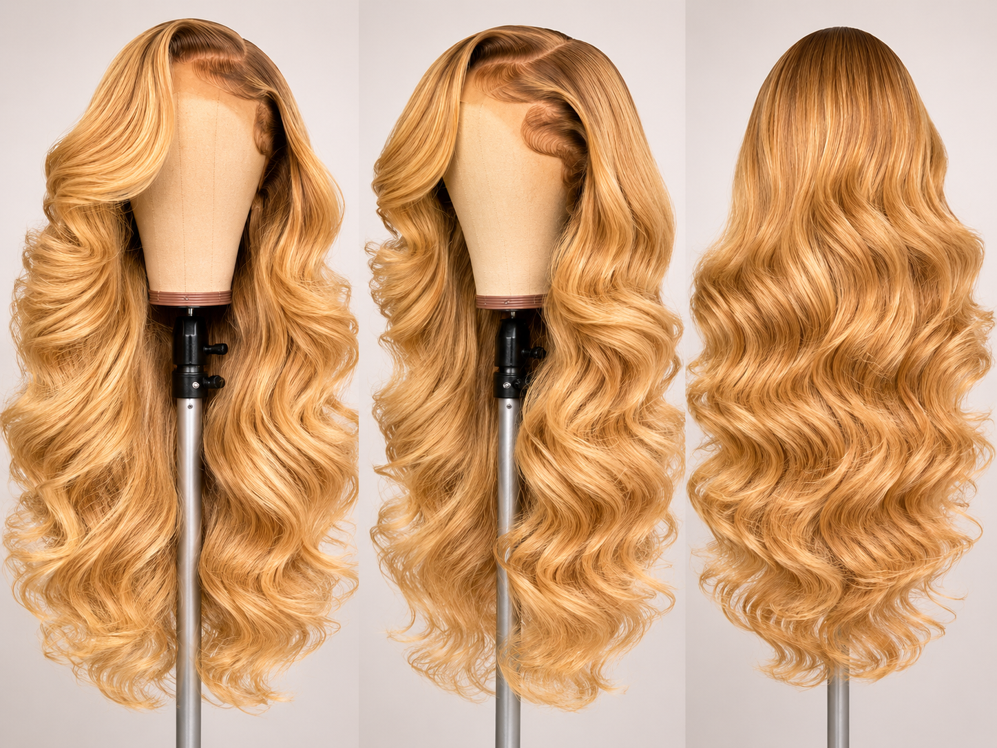 Blond Honey - Full Headgear Front 100% Cheveux Naturels