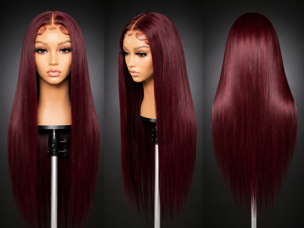 French Wine - Full Headgear Long Lace 100% Cheveux Naturels