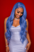 Wave Blue - Long Lace Front 100% Cheveux Naturels