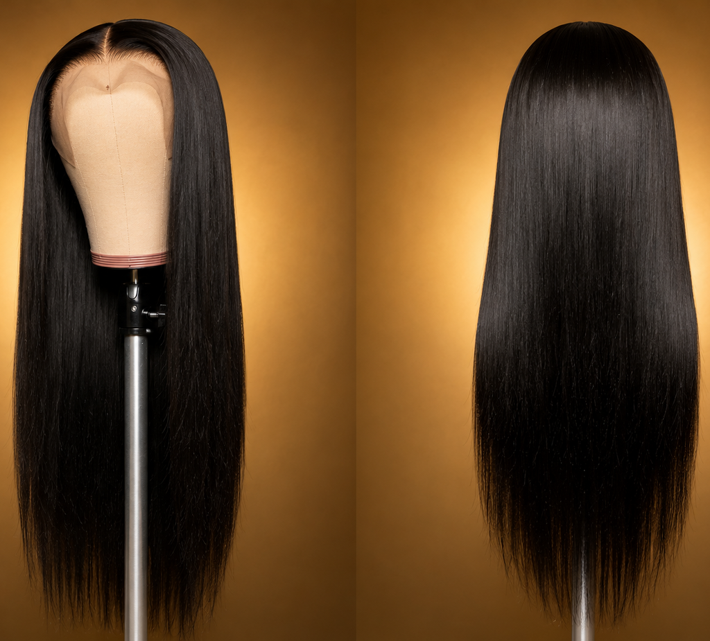 Black Adams - Full Headgear Long Lace brune 100% Cheveux Naturels